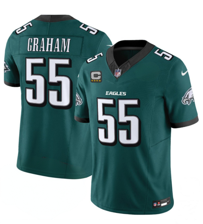 Men's Green Philadelphia Eagles #55 Brandon Graham 2024 With 4-Star C Patch F.U.S.E. Vapor Untouchable Limited Stitched Football Jersey